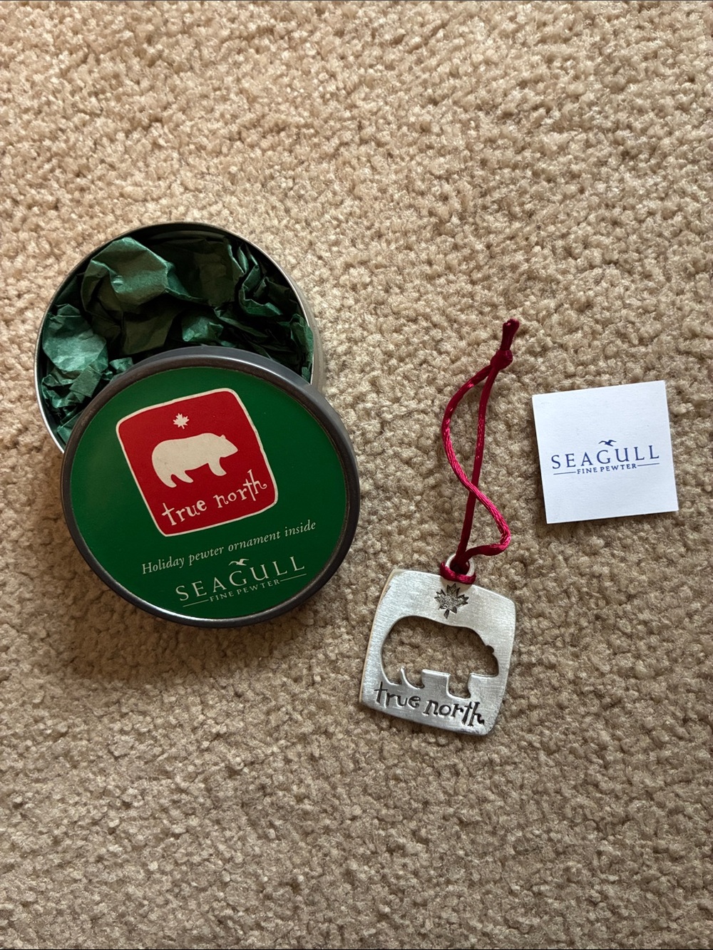 2000 Seagull Fine Pewter True North Holiday Ornament